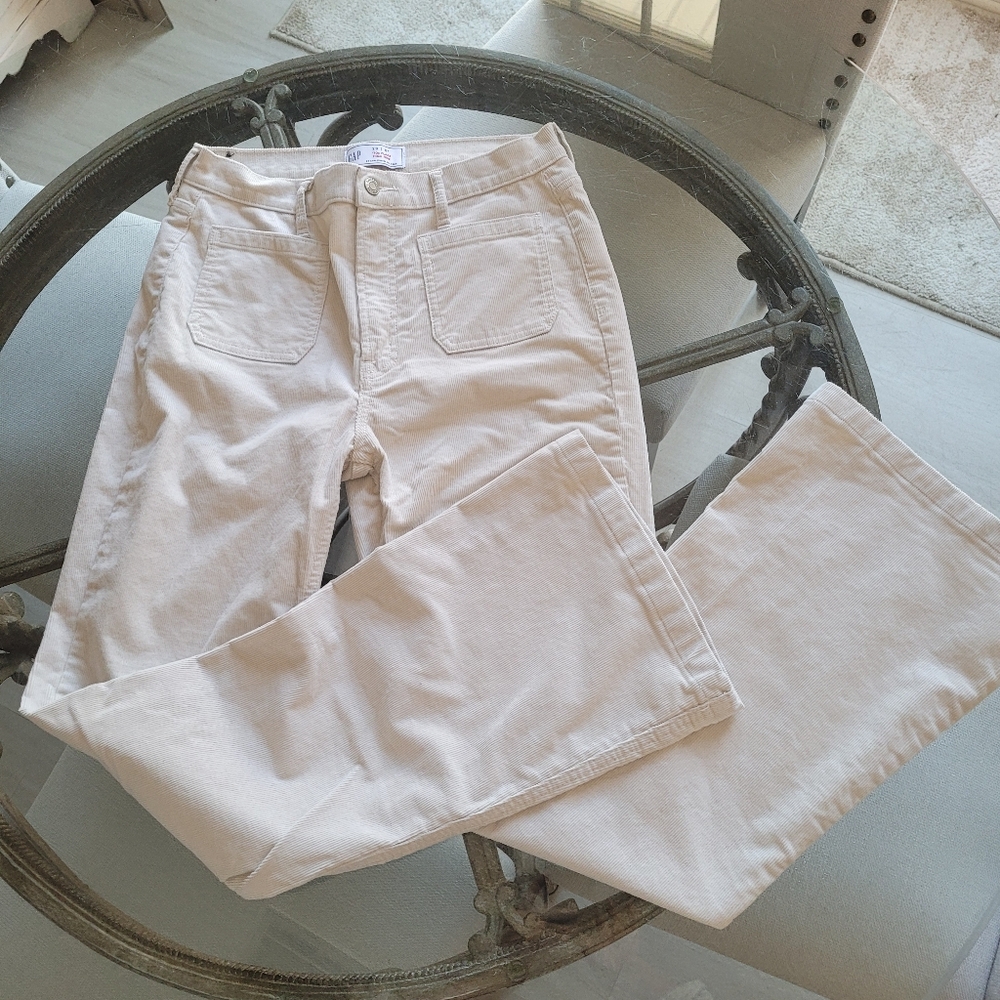 GAP Cream Boot Cut Pants